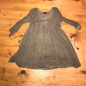 POL, olive green dress.